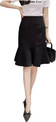 emu's more(エムズ モア) 膝丈スカート レディース オフィス タイト ティアードスカート( ブラック,  L)