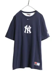 【お得なクーポン配布中!】 ナイキ ヤンキース ロゴ パッチ 刺繍 半袖 Tシャツ メンズ L / MLB オフィシャル 大リーグ ベースボール センター スモール スウッシュ 紺