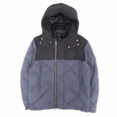 theory セオリー ダウンジャケット コート フード付き ナイロン キルティング 切替 上着 アウター サイズS ネイビー メンズ 【中古】