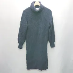 ■ UNITED ARROWS タートルネック リブニット 長袖 ロング丈 ワンピース サイズ38 ネイビー レディース E  【1408060039586】
