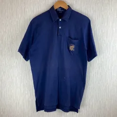 Polo by Ralph Lauren ポロバイラルフローレン ポロシャツ 半袖  ロゴ刺繍 クレスト刺繍 ネイビー Mサイズ メンズ 古着 ストリート アメカジ