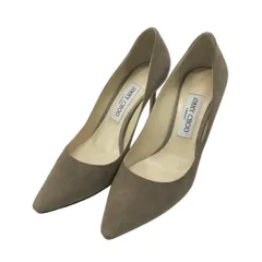 JIMMY CHOO ジミーチュウ  スエードパンプス ROMY85  ベージュ系 38 1/2 レディース [240101325437]