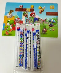 スーパーマリオ　下敷き、鉛筆、消しゴムセット