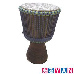 (展示品) ジャンベ 打楽器 民族楽器 木目 天面直径約35cm×高さ約61cm　④　2500000006234
