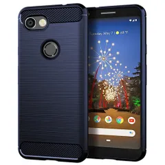 Google Pixel 3a ケース ピクセル3a  カーボン調 薄型 耐衝撃 ソフト ケース 【Color】 ネイビーのサムネイル