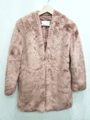 ■ ⊇ COCODEAL ココディール フェイクファー 長袖 ジャケット コート サイズ1 ボルドー系 レディース P  【1408200019898】