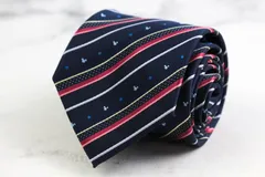 ディズニー ブランド ネクタイ ミッキー ストライプ柄 小紋柄 ドット PO メンズ ネイビー Disney 【中古】