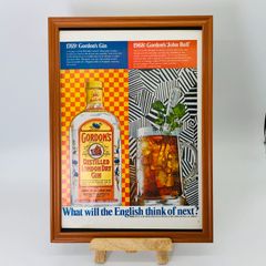 ビンテージ 広告　ポスター 　『 ゴードン　ジン 』 1960's　※当時物　アメリカ 輸入雑貨　ヴィンテージ　フレーム付　　アドバタイジング レトロ　 .( AZ1030 )