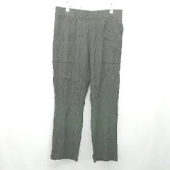 ◇ ZARAザラ ランダムしわ加工 ウエストゴム バックポケット有り リネン調 パンツ サイズUSAL ブラック レディース E  【1310050002725】