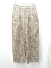 ◇ niko and チェック柄 ウエストゴム カジュアル シンプル 秋物 イージーパンツ サイズM ブラウン レディース E  【1304120033870】