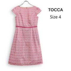美品】TOCCA 4 11号 トッカ ワンピース ピンク 花柄 刺繍 - メルカリ