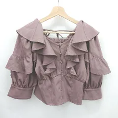 ◇ Θ dazzlin ダズリン シンプル系 長袖 ブーメランフリルショートトップス サイズF パープル系 レディース E  【1507250002000】のサムネイル