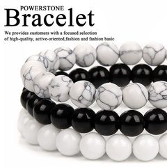 【お買い得3個セット】ブレスレット メンズ レディース 天然石 パワーストーン オニキス NEK 8mm アクセサリー 3連 プレゼント ギフト 厄除け 運気 アップ 7986719 (1)