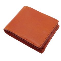 60b 栃木レザー×姫路レザー マネークリップ 小銭入れ付き オレンジ 