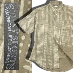 【新品】 SUNNY SPORTS ／ サニースポーツ　ボタンダウン 半袖シャツ 日本製 90s レトロ 総柄 レギュラーフィット コットン シャツのサムネイル