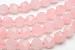 ローズクォーツ シンプルスターカット 12mm １連（約３８ｃｍ） パワーストーン 天然石 _R5510-12