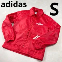 80s アディダス　ナイロン　スキージャケット　トレフォイル　デサント　S 赤　ナイロンジャケット　スキー　スノボ　デサント ヴィンテージ　レア　入手困難　80s 90s 古着 レッド　赤　スポーツウェア　ジップアップ トラックジャケット　小松菜奈