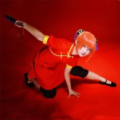 【値下げ】銀魂 神楽 コスプレ ウィッグ＋髪飾り付き 銀魂 神楽 コスプレウィッグ - Costowns