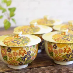 希少九谷焼椿山窯若村紫紅極細密画花詰茶器骨董