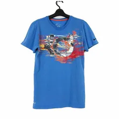 ナイキ NIKE Tシャツ 半袖 ロゴ プリント 古着 ドライフィット S 水色 ライトブルー 国内正規品