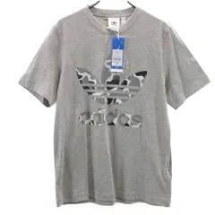 未使用 adidas アディダス 半袖 Tシャツ S グレー トレフォイルロゴ メンズ 古着