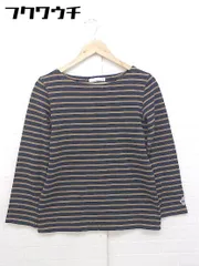 ◇ ABAHOUSE ecru アバハウスエクリュ ボーダー 長袖 カットソー ベージュ ネイビー レディース 【中古】 【1103250032315】のサムネイル