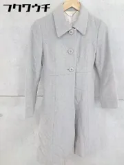 ■ ef-de エフデ アンゴラ混 長袖 コート サイズ7 グレー レディース  【1102170011646】