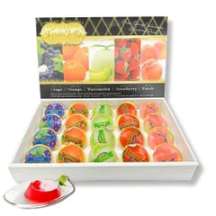 K-Bright ASフーズ アソート フルーツゼリー [グレープ4 オレンジ4 メロン4 ストロベリー4 ピーチ4 / 計20個 ] 詰め合わせ (包装済で 手土産 や ギフト にピッタリ) 大人 子供 [感謝のカード]