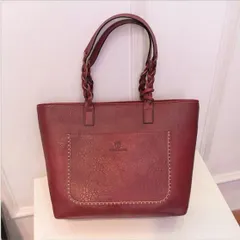 トートバッグ【 ワインレッド 】大容量　A4サイズ対応　通勤通学　ビジネス　デイリー