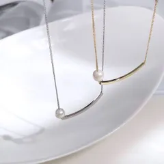 パールメタルバーネックレス