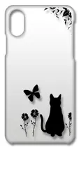 【新品未使用】iPhone X iPhone Xs アイフォンX XS クリア ハードケース (黒ねこ) 黒ねこ 音符 ピアノ アニマル cl-iphonex-01
