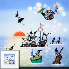 真作】【WISH】藤城清治「こびとの旅立ち」ダイモンド