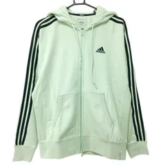 【新品】アディダス ジップパーカー ライトグリーン×黒 袖3ストライプス ダブルジップ  メンズ M ゴルフウェア 2023年モデル adidas