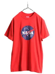 【お得なクーポン配布中!】 90s NASA プリント Tシャツ M 宇宙 企業 ロゴ イラスト 赤 当時物