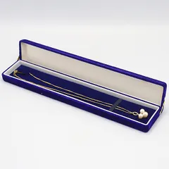 箱付 良品 ホワイトパール 石付 ネックレス ゴールド レディース 2000000 NSK OMI