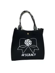 新品タグ付き　M'SGRACY カメリアブラックトートバッグ 新品タグ付き M'SGRACY カメリアブラックトートバッグ エムズ