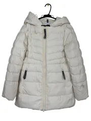 【美品】FILA GOLF フィラゴルフ ロングダウン 長袖 ホワイト レディース 左袖ワンポイントロゴ L G2