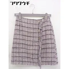 ◇ LAISSE PASSE レッセパッセ バックジップ チェック ミニ 台形 スカート サイズ38 ピンク ブラウン レディース  【1112240002207】