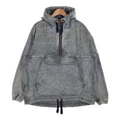 Woolrich ウールリッチ CORDURA DUCK ANORAK コーデュラ ダック アノラックフーディー ケミカルウォッシュ インディゴブラック コットン ナイロン WJOU0158 Size L
