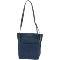 Paul Smith ポールスミス ツイルレザートリム ショルダーバッグ  ネイビー