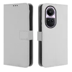 OPPO Reno10 Pro 5G ケース 手帳 リノ 10プロ  チェックレザー シンプル 手帳 ケース 【Color】 ホワイトのサムネイル