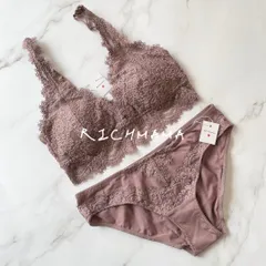 ♡BS08♡ パープル ブラジャーショーツセット ノンワイヤー 下着