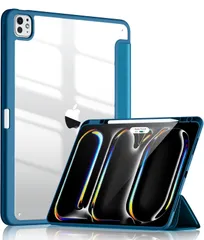 【特価商品】Maledan 対応iPad Pro 11インチ ケース 2024 透明アクリル背面 Apple Pencilの磁気充電と収納対応 軽量防フルカバー スタンド機能付き オートスリープ/ウェイク 対応iPad pro 11 m4 ケース