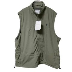 [U.S. Polo Assn.] (ユーエスポロアッスン)  スタンドジップベスト　ノースリーブ ベスト　カーキ　オリーブ　フィッシングベスト　アウトドア