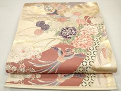 23 袋帯 鳳凰 華文 花模様 刺繍 正絹 - メルカリ