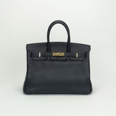 エルメス HERMES バーキン35 バーキン 35 バッグ トートバッグ トリヨンクレマンス ブルーインディゴ Blue Indigo ネイビー Navy 濃紺 ゴールド金具