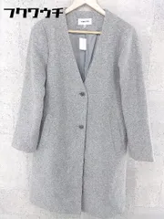 ◇ GLOBAL WORK グローバルワーク ノーカラー コート サイズM グレー レディース  【1002800327126】