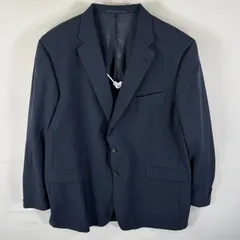 古着 バーバリー BURBERRY USA製 テーラードジャケット ブレザー スーツ チェック柄 ウールジャケット 48  ダークネイビー メンズ