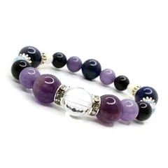 【良い人生に導く】天然石アメジスト×ラピスラズリ×アクアマリン トリプルパワー キッズサイズ ブレス [10mm]