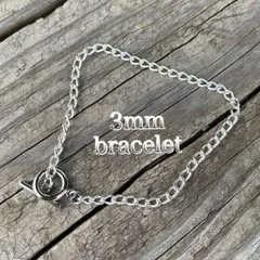 ３ｍｍ チェーンブレスレット シルバー アクセサリー OR